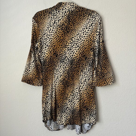 Joseph Ribkoff Cheetah Leopard Print Button Front Longline Tunic Top - Picture 10 of 10